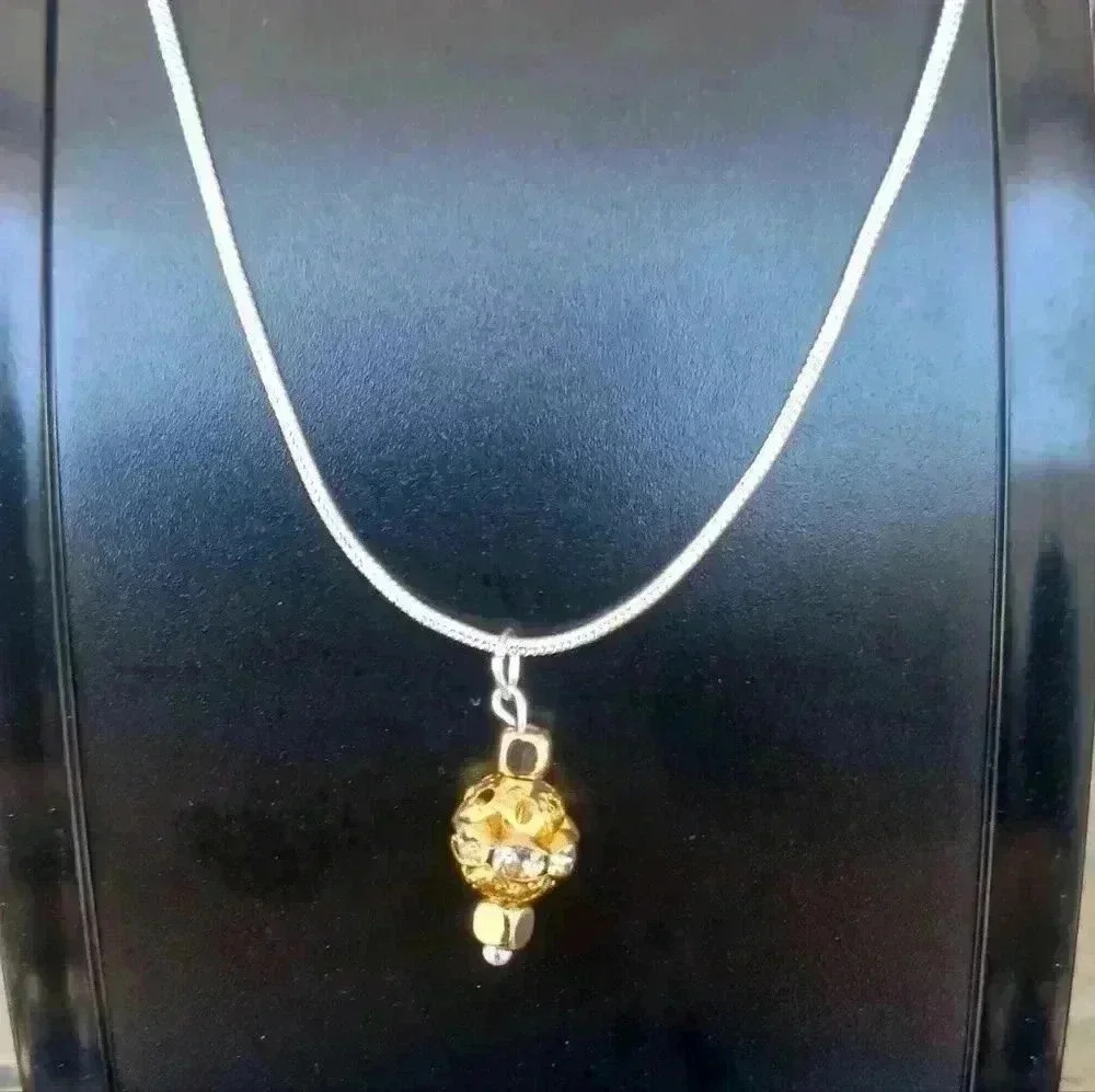 Handcrafted Rhinestone Charm Necklace